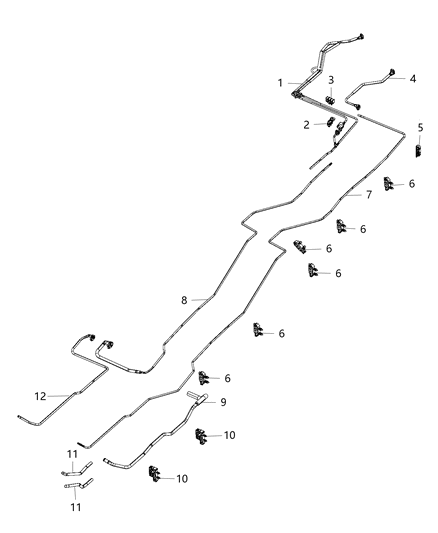 2014 Ram 3500 Fuel Lines, Rear Diagram 1