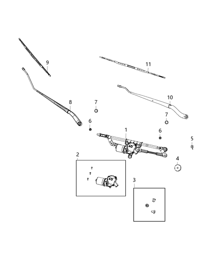 2019 Dodge Grand Caravan Front, Wiper System Diagram