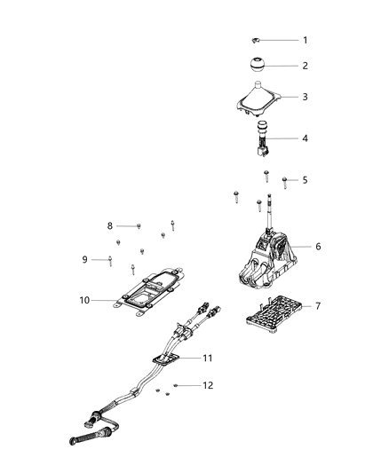 2015 Jeep Renegade Gear Shift Lever , Boot & Knob Diagram 1
