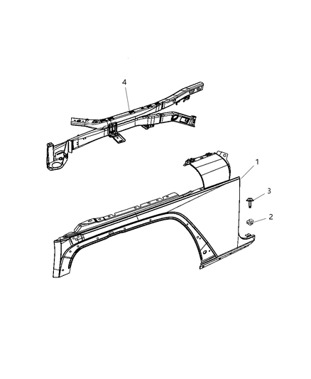 2011 Jeep Wrangler Closure-Fender Diagram for 55395350AG