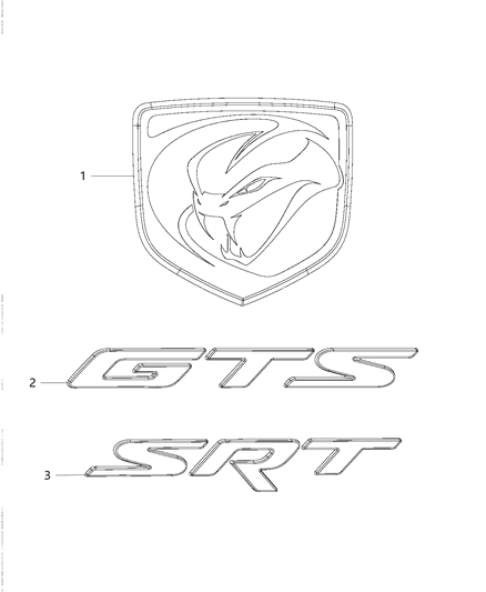 2015 Dodge Viper Decal Diagram for 5SR43KL4AA