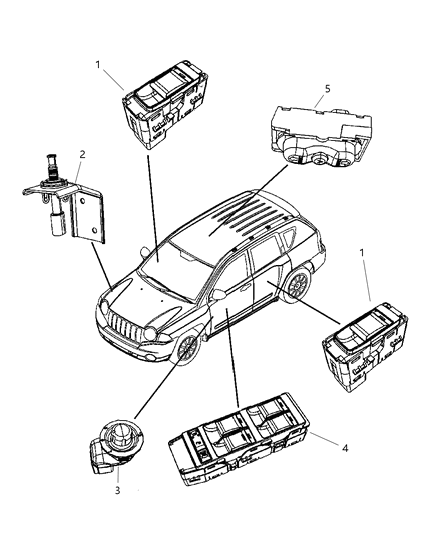 2007 Jeep Patriot Switches - Body Diagram