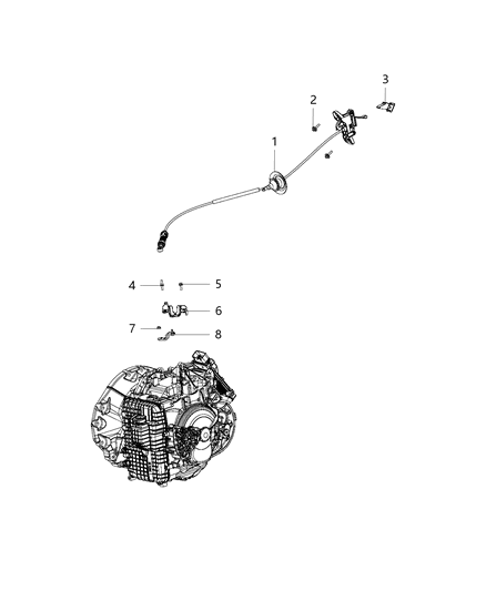 2020 Chrysler Pacifica Gearshift Lever, Cable And Bracket Diagram 2