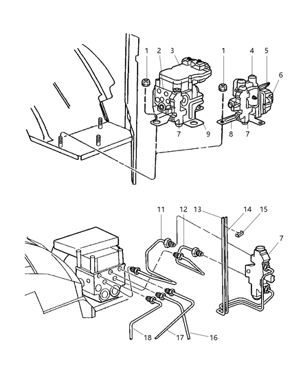 2003 Dodge Ram Van Abs Control Module Diagram for 5018422AC