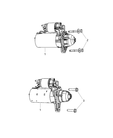 2016 Jeep Wrangler Starter & Related Parts Diagram 1