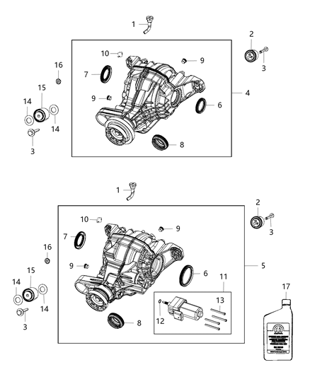 2020 Dodge Durango Differential Assembly, Rear Diagram 1