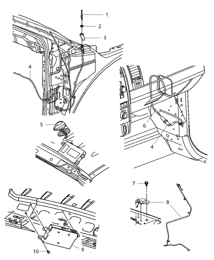 2005 Dodge Durango Antenna-Satellite Diagram for 5091513AB