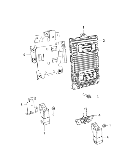 2017 Jeep Grand Cherokee Modules, Engine Compartment Diagram