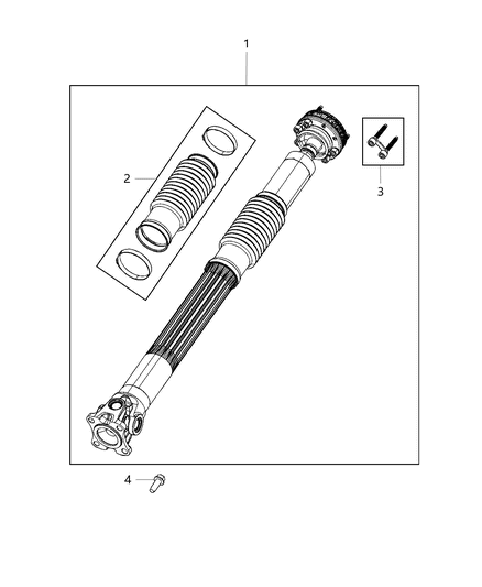 2020 Jeep Gladiator Drive Shaft, Front Diagram