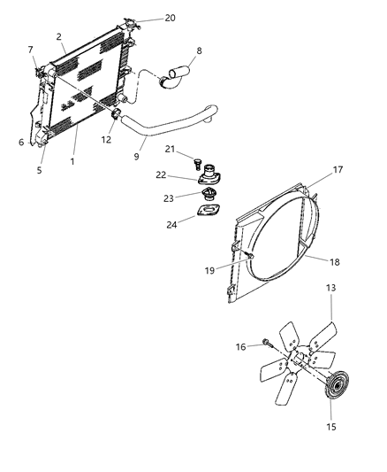 2000 Dodge Durango SHROUD-Fan Diagram for 5015533AB