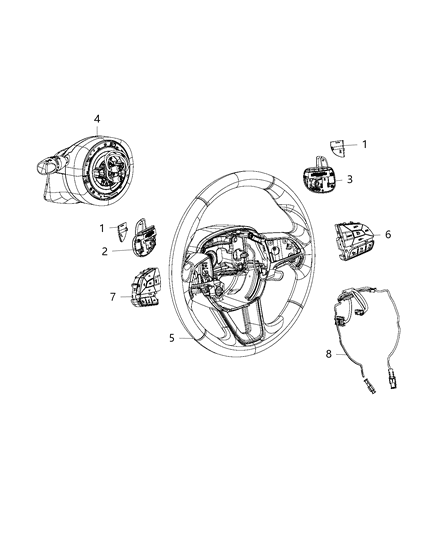 2015 Dodge Charger Switches - Steering Wheel & Column Diagram