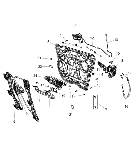 2020 Dodge Journey Cable-Outside Handle Diagram for 68359613AC