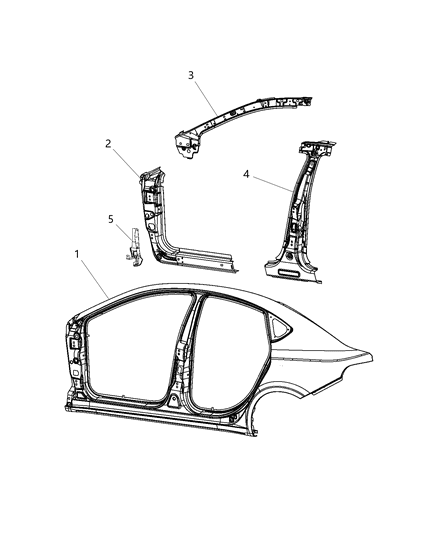 2014 Dodge Dart REINFMNT-B-Pillar Diagram for 68081183AC