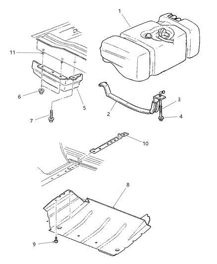 2000 Jeep Cherokee Shield-Fuel Tank Diagram for 52100338AA