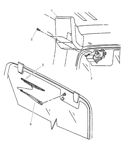 2003 Jeep Wrangler Bracket-Rear WIPER Motor Diagram for 5133153AA