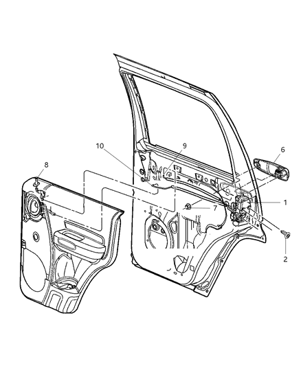 2002 Jeep Liberty Door, Rear, Lock & Controls Diagram