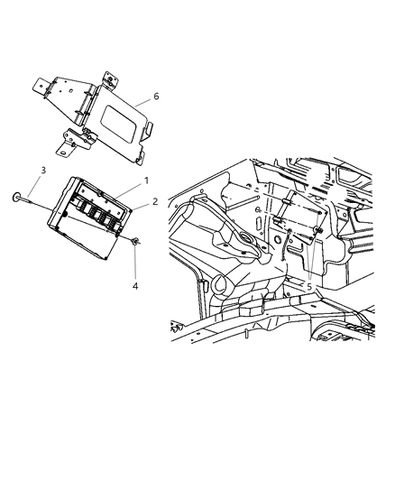 2007 Jeep Grand Cherokee Electrical Powertrain Control Module Diagram for RL094870AE