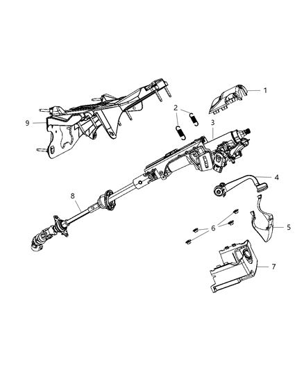 2007 Dodge Nitro Column-Steering Diagram for 5057349AB