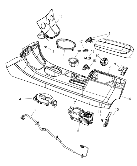 2007 Dodge Avenger Wiring-Console Diagram for 68020684AA