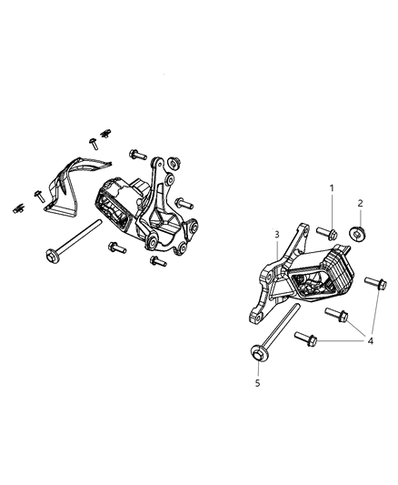 2010 Jeep Wrangler Engine Mounting Right Side Diagram 3