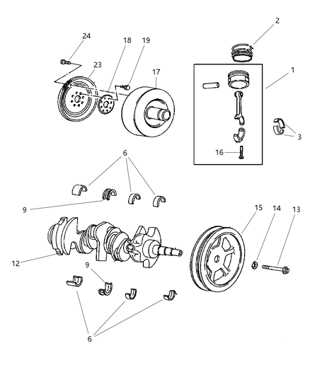 2005 Chrysler Town & Country Crankshaft & Piston Diagram 3