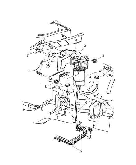 2005 Jeep Liberty Fuel Filter & Water Separator Diagram