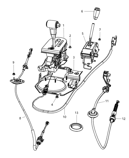 2009 Jeep Wrangler Gear Shift Control Diagram 6