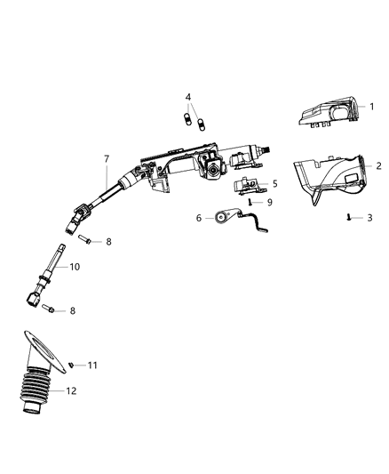 2014 Ram C/V Steering Column Assembly Diagram