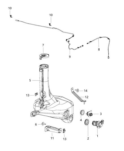 2011 Dodge Charger Bracket-Washer Reservoir Diagram for 68195708AA