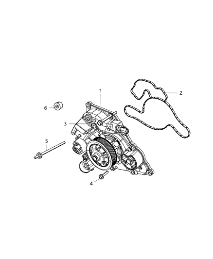 2010 Jeep Grand Cherokee Water Pump & Related Parts Diagram 2