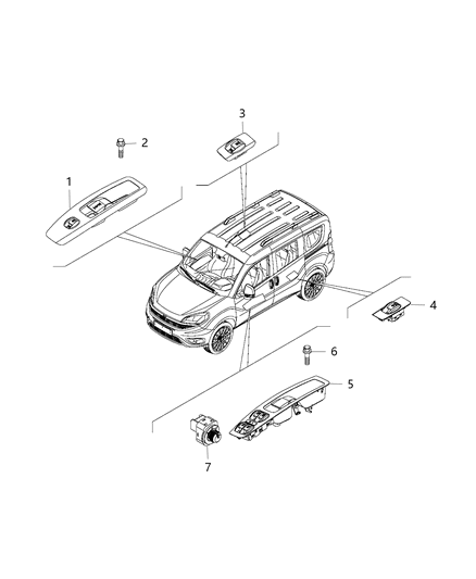 2016 Ram ProMaster City Switches - Door Diagram