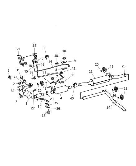 2007 Dodge Sprinter 3500 Exhaust Muffler Diagram for 68011992AA