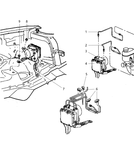 2002 Jeep Grand Cherokee Bracket-Hydraulic Control Unit Diagram for 5066655AA