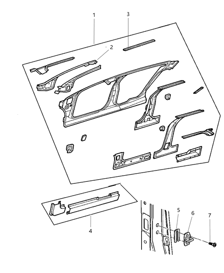 2003 Chrysler 300M Aperture, Body Side Diagram 1