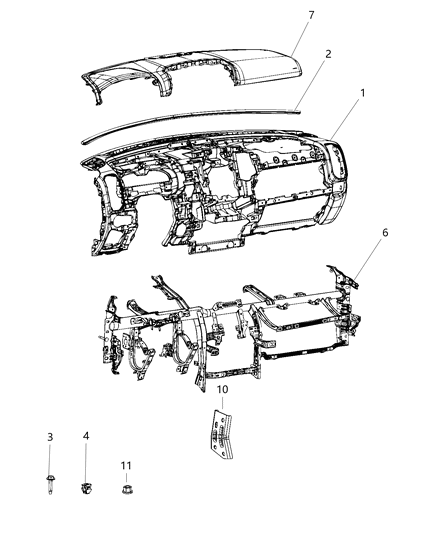 2019 Ram 1500 Base Pane-Base Panel Diagram for 6PB051X9AC