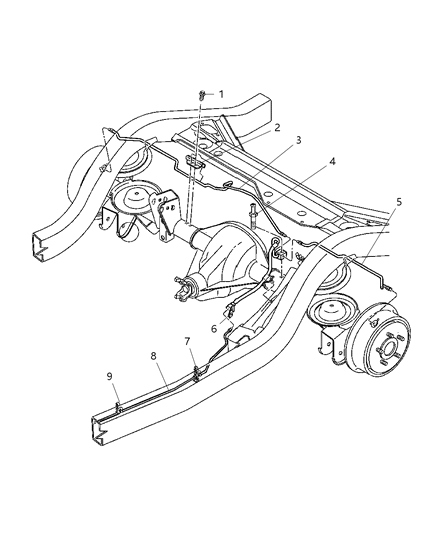 1997 Jeep Wrangler Brake Lines & Hoses, Rear Diagram 2