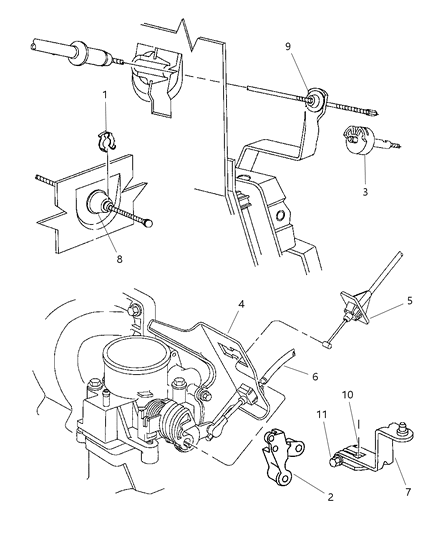 1998 Dodge Neon Bracket Throttle Control C Diagram for 4669266