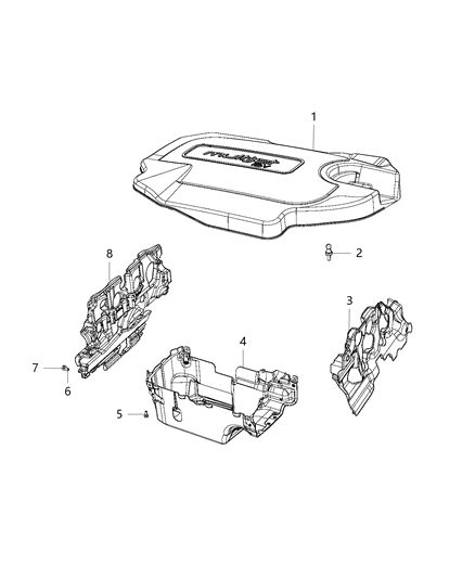 2016 Jeep Renegade Engine Cover & Related Parts Diagram 3