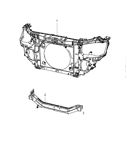 2011 Dodge Journey Panel-Radiator Closure Diagram for 5116300AE