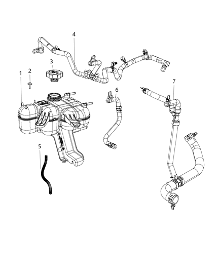 2018 Dodge Durango Coolant Recovery Bottle Diagram 1