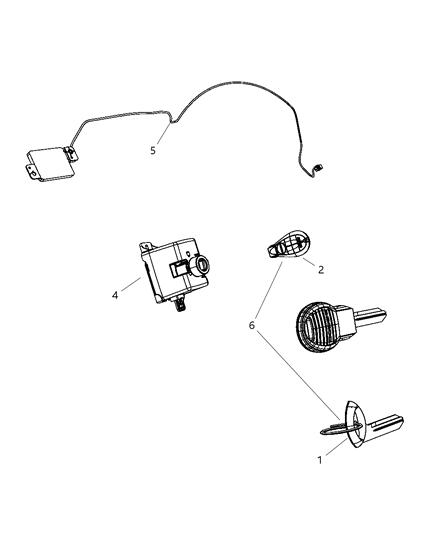 2008 Jeep Commander TRANSMTR-Integrated Key Fob Diagram for 5026308AC