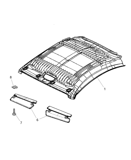 2007 Chrysler Crossfire Headliner & Visor Diagram