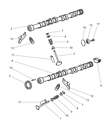 1997 Dodge Stratus Camshaft & Valves Diagram 2