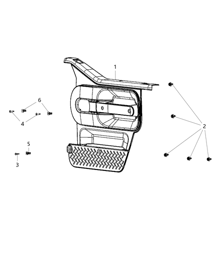 2016 Jeep Wrangler Front Door Trim Panel Diagram 2