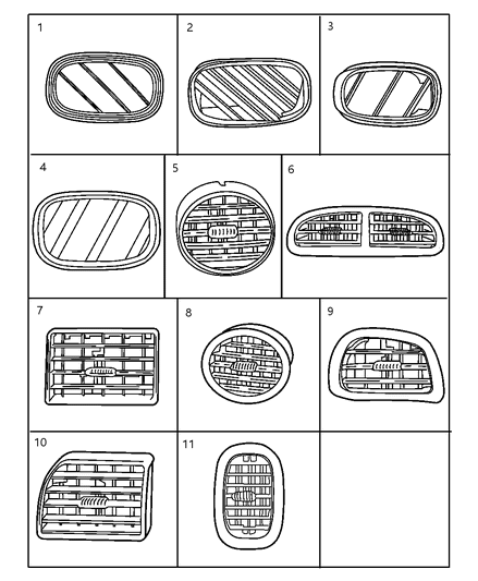 1998 Dodge Intrepid Air Distribution Outlets Diagram