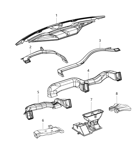 2016 Ram 3500 Pickup Ducts Front Diagram