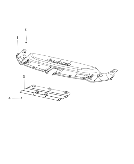 2019 Ram 1500 Radiator Seal, Shields, Shrouds, And Baffles Diagram