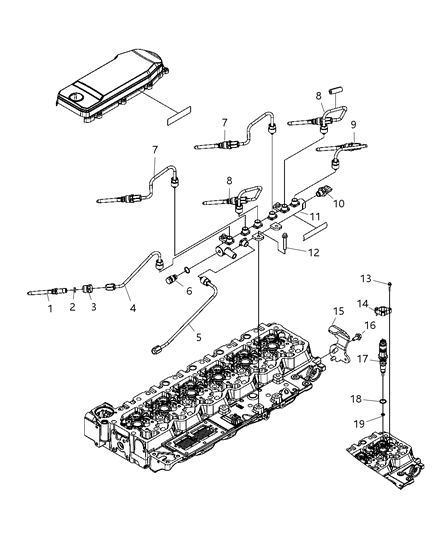 2010 Dodge Ram 5500 Injector-Fuel Diagram for 68027067AB