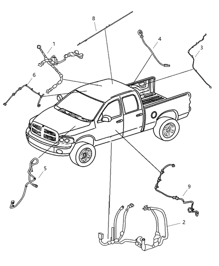 2009 Dodge Ram 2500 Wiring-Satellite Antenna Jumper Diagram for 56040855AD