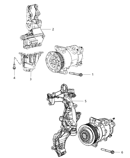 2010 Dodge Caliber A/C Compressor Mounting Diagram